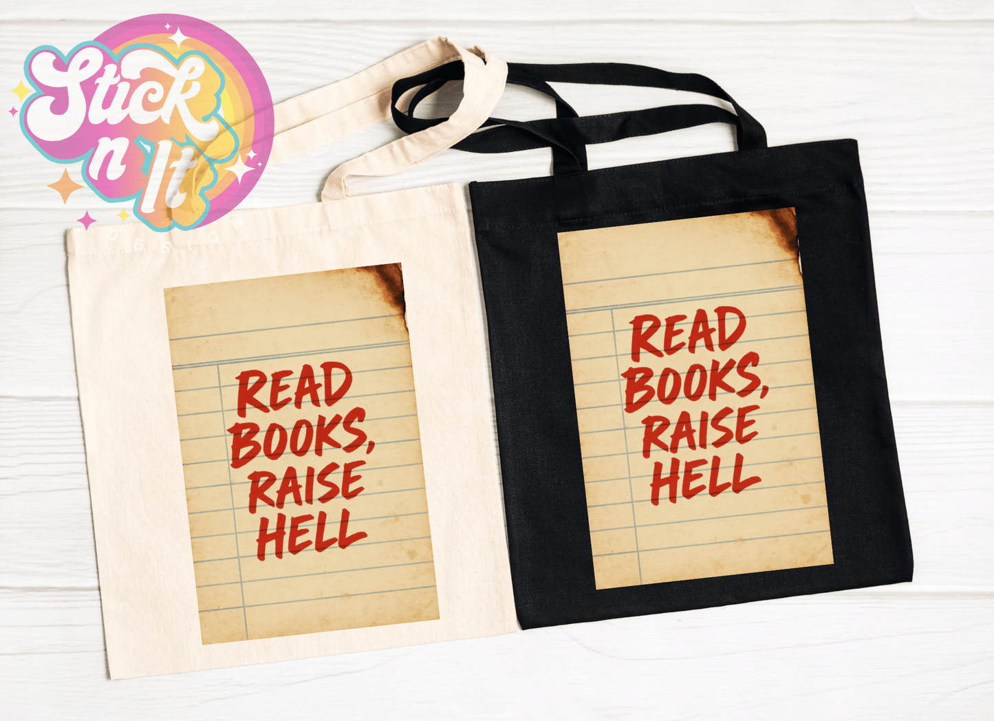 LIBRARY CARD REUSABLE TOTE BAGS - Stick N It