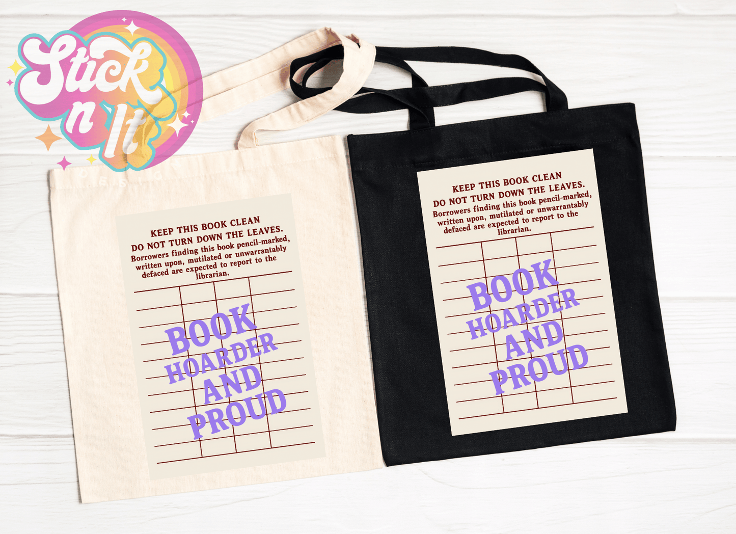 LIBRARY CARD REUSABLE TOTE BAGS - Stick N It