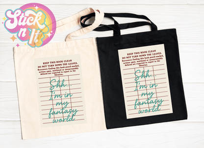 LIBRARY CARD REUSABLE TOTE BAGS - Stick N It