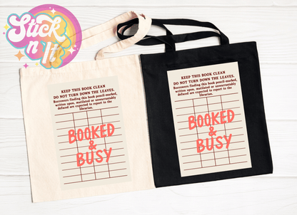 LIBRARY CARD REUSABLE TOTE BAGS - Stick N It