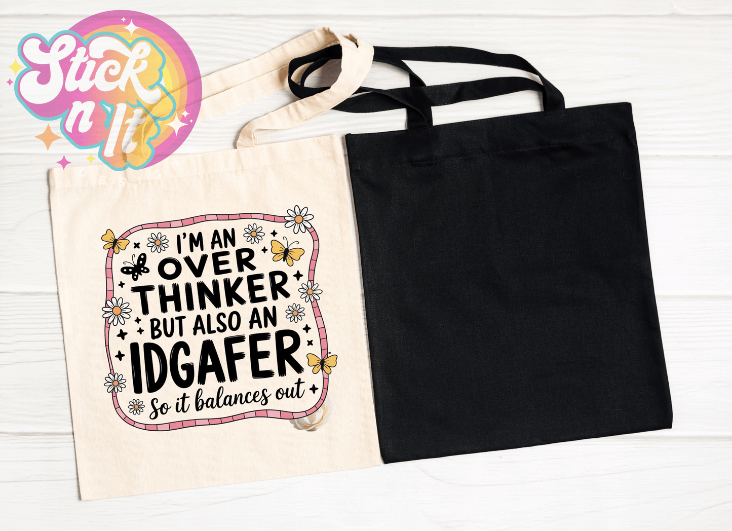 I'M AN OVERTHINKER REUSABLE TOTE BAG - Stick N It