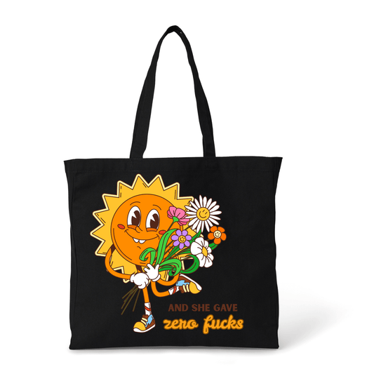 AND SHE GAVE ZERO F..KS TOTE BAG - Stick N It