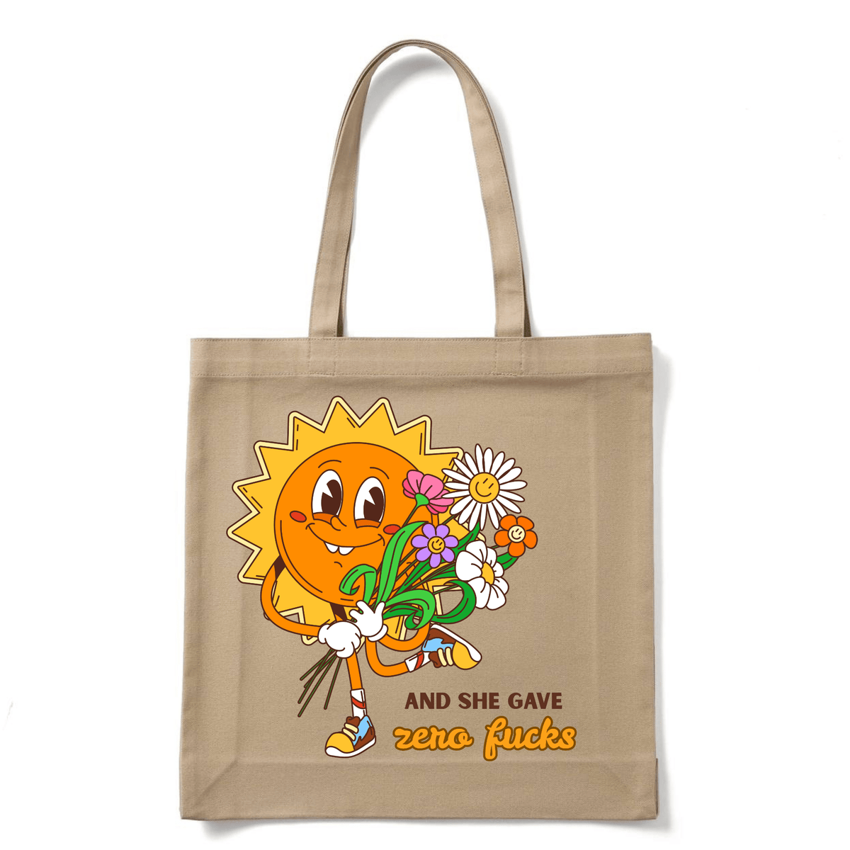 AND SHE GAVE ZERO F..KS TOTE BAG - Stick N It