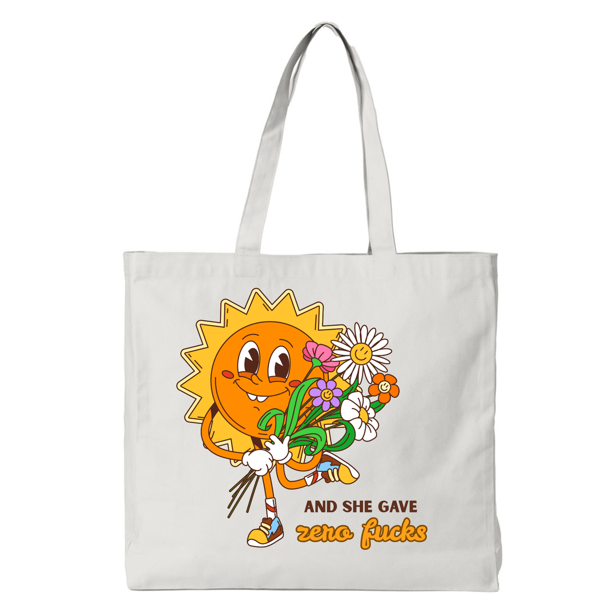AND SHE GAVE ZERO F..KS TOTE BAG - Stick N It