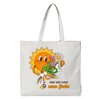 AND SHE GAVE ZERO F..KS TOTE BAG - Stick N It