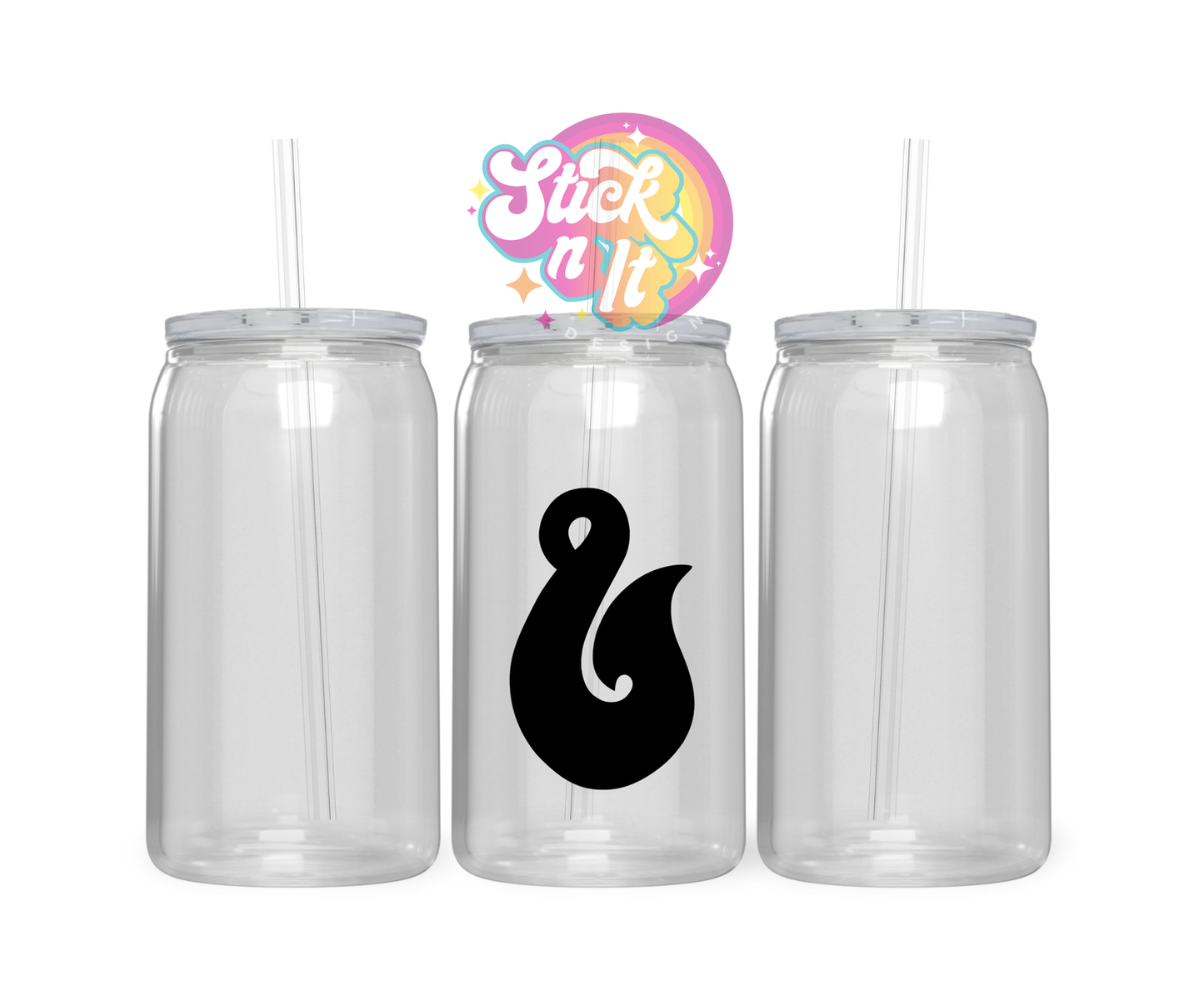 Acrylic cup featuring an Aotearoa inspired hei matau in black