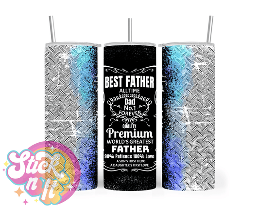 Stainless steel insulated tumbler featuring best father