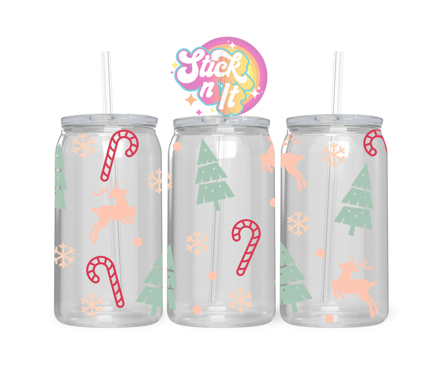 PASTEL REINDEER ACRYLIC CUP - Stick N It