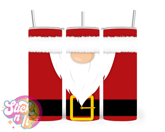 Stainless steel insulated tumbler featuring santa