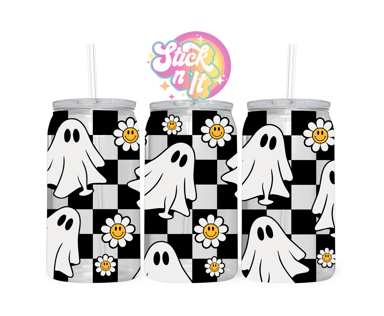 GHOSTS & DAISIES ACRYLIC CUP - Stick N It