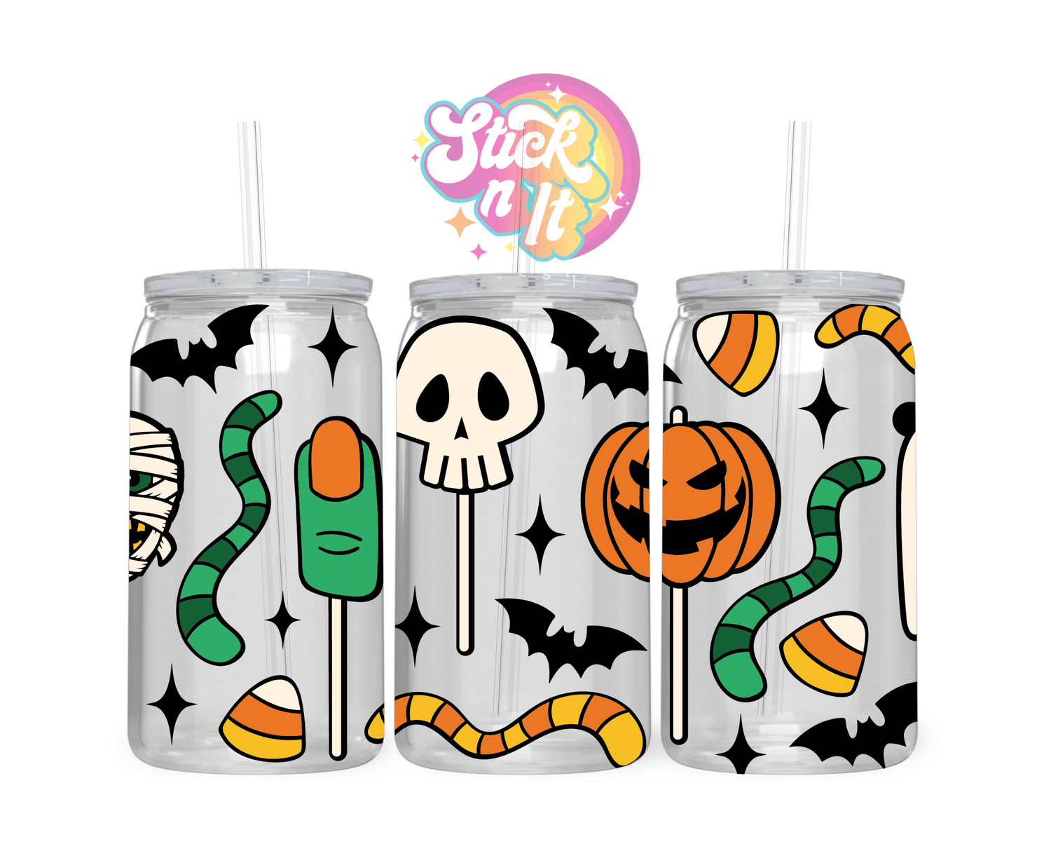 HALLOWEEN CANDY PIECES ACRYLIC CUP - Stick N It
