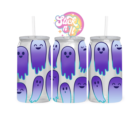 Acrylic cup featuring cute purple ghosts