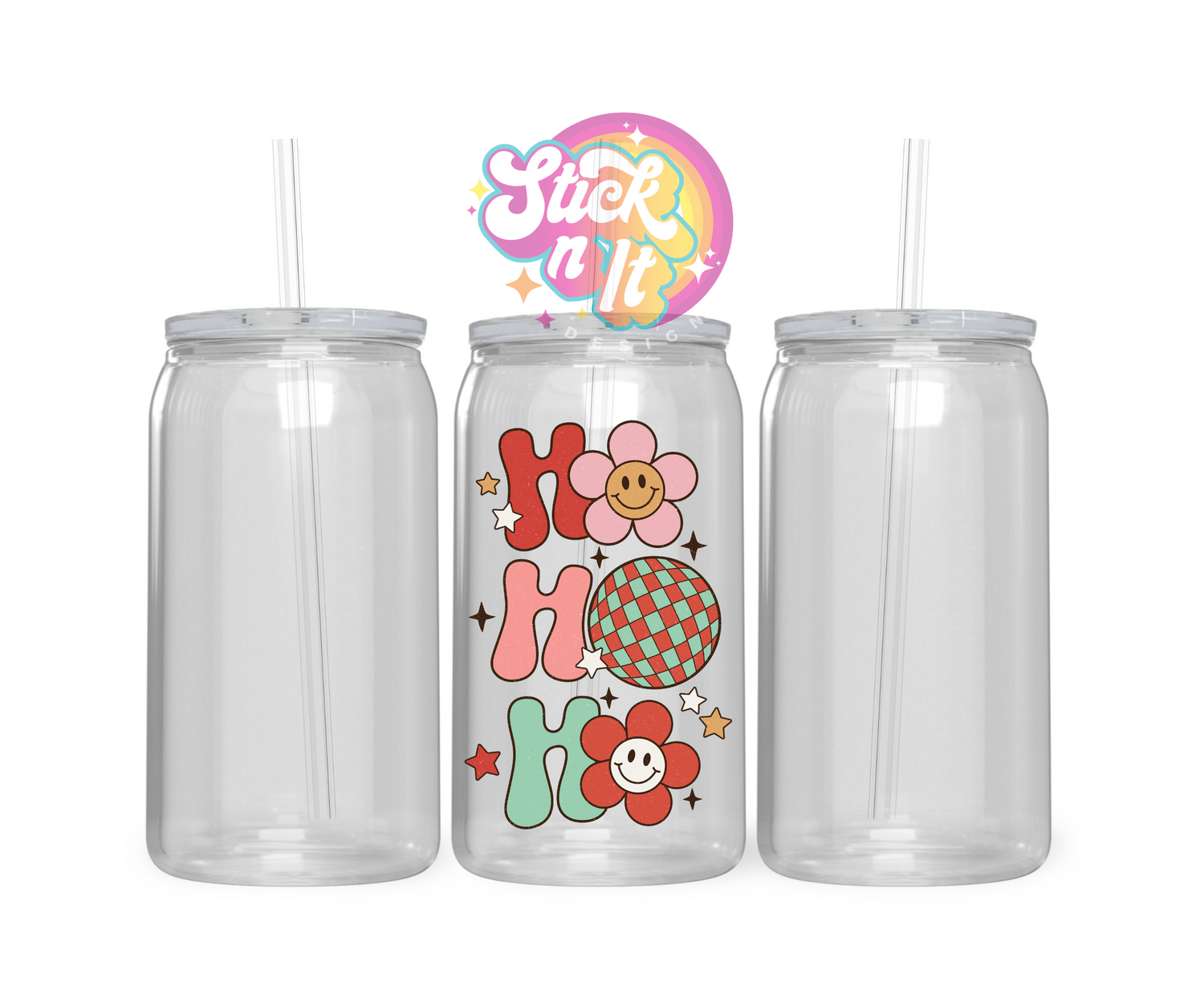 FLOWER HO HO HO CHRISTMAS ACRYLIC CUP - Stick N It