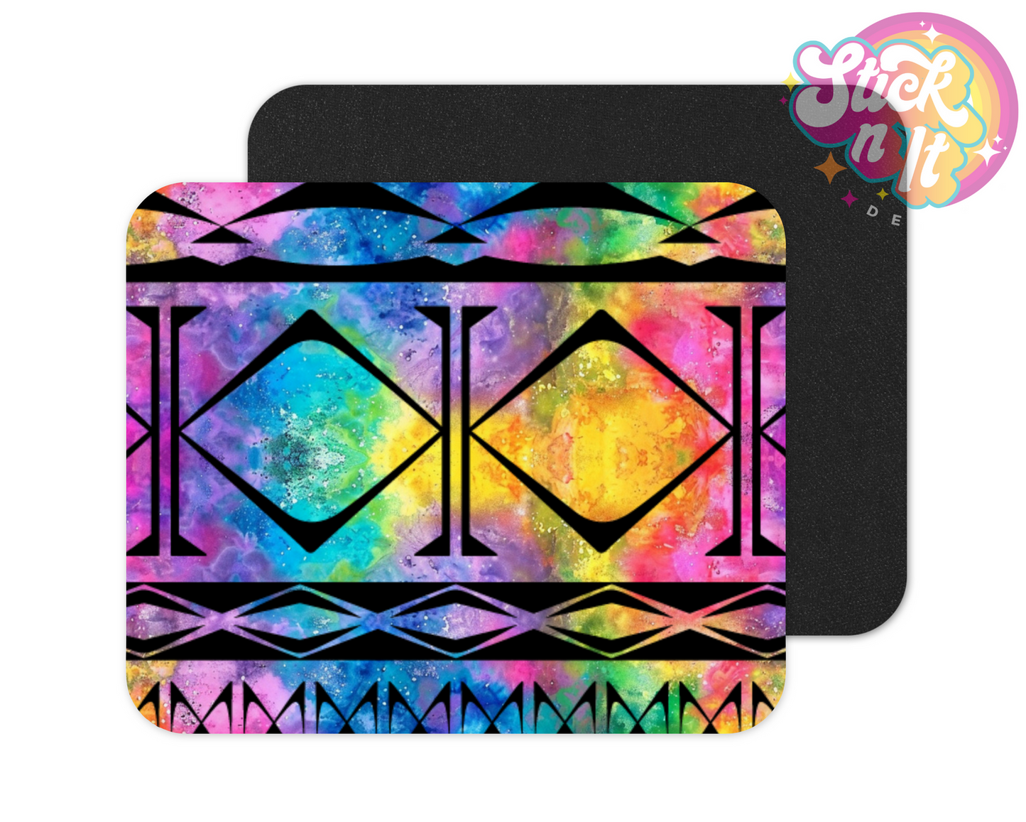Mouse pad featuring Polynesian Cook Islands design on a watercolour background