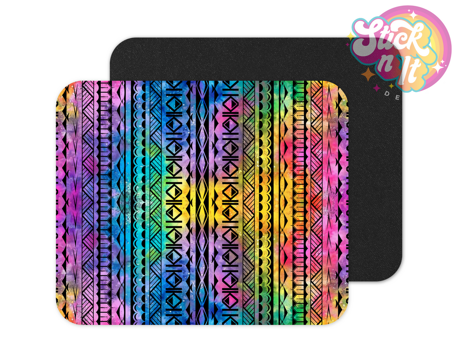 Mouse pad featuring Polynesian Cook Islands design on a water colour background