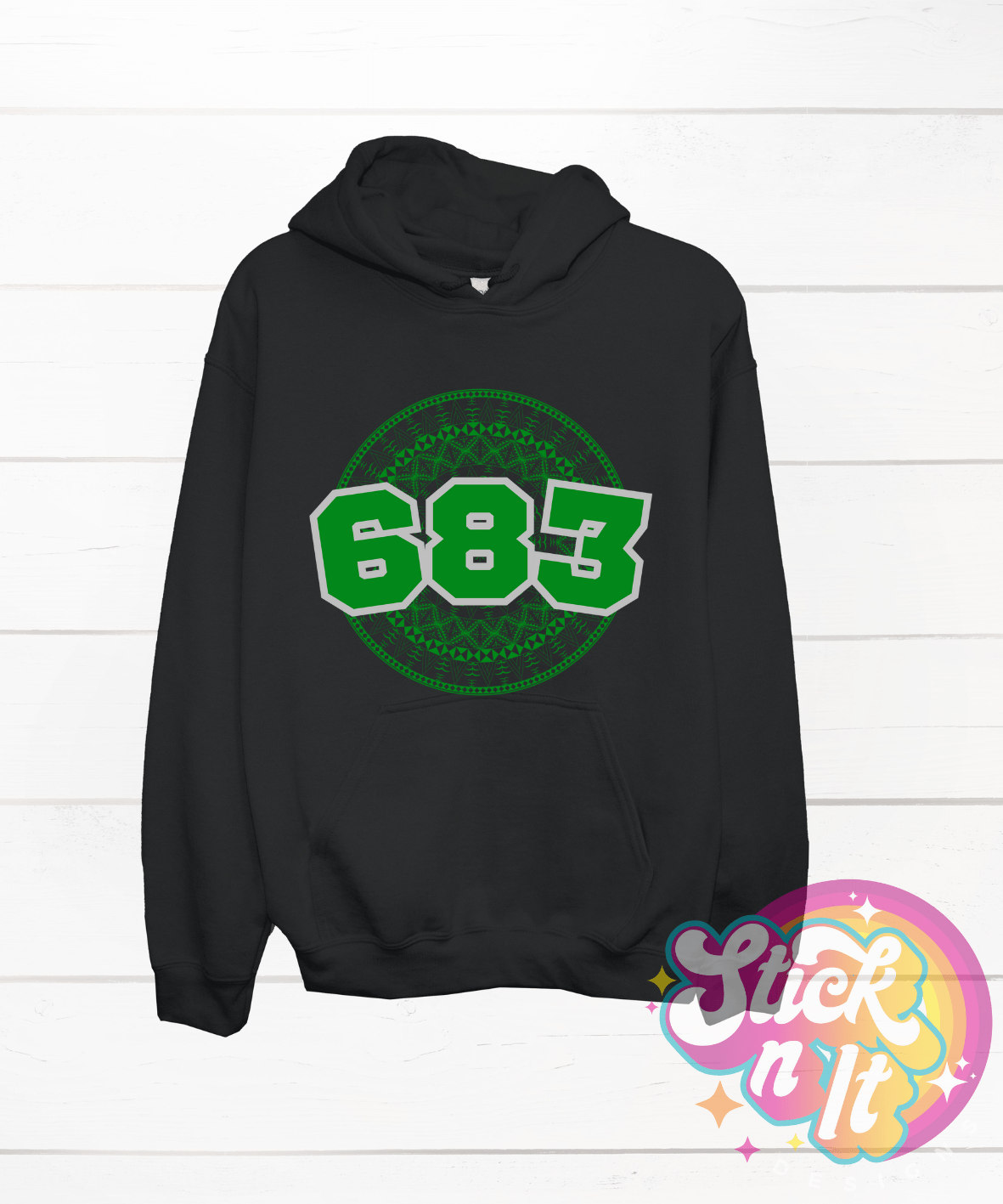 NIUE 683 BLACK HOODIE - Stick N It