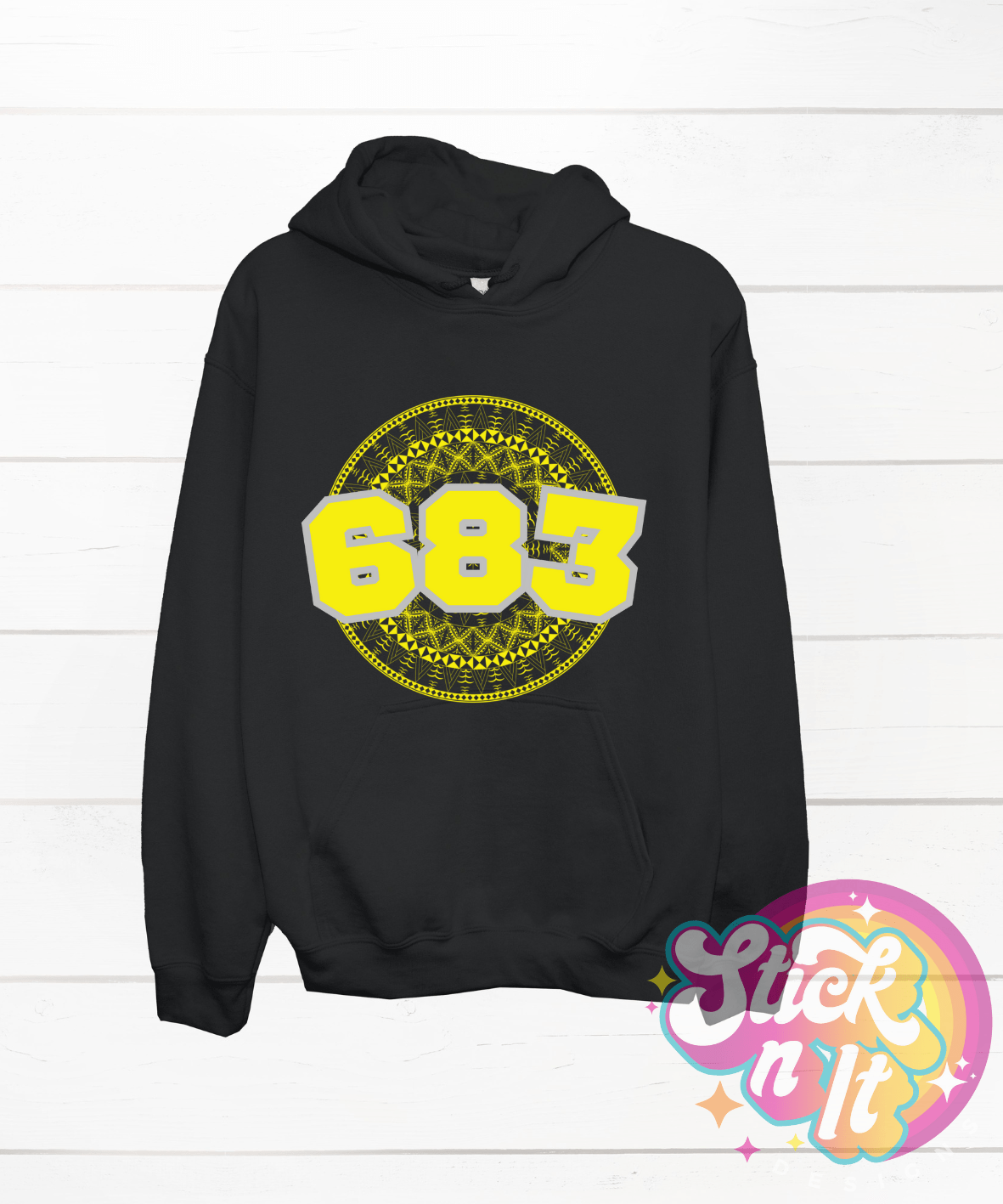 NIUE 683 BLACK HOODIE - Stick N It