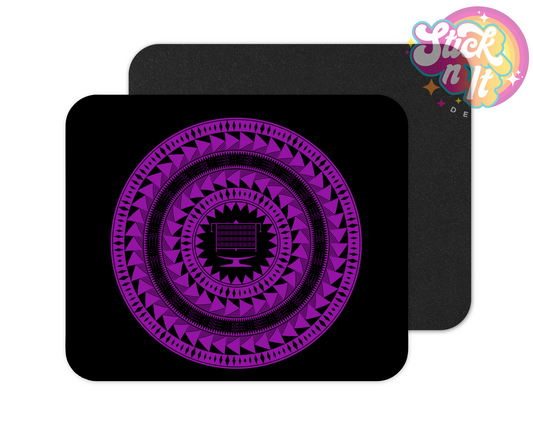Mouse pad featuring a Polynesian Tokelau design in purple.