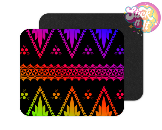 Neoprene mouse pad with Polynesian Tonga design 