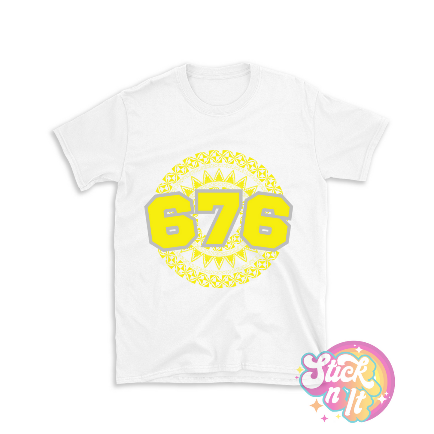 Unisex black hoodie featuring a Polynesian Tonga design with area code 676 in yellow