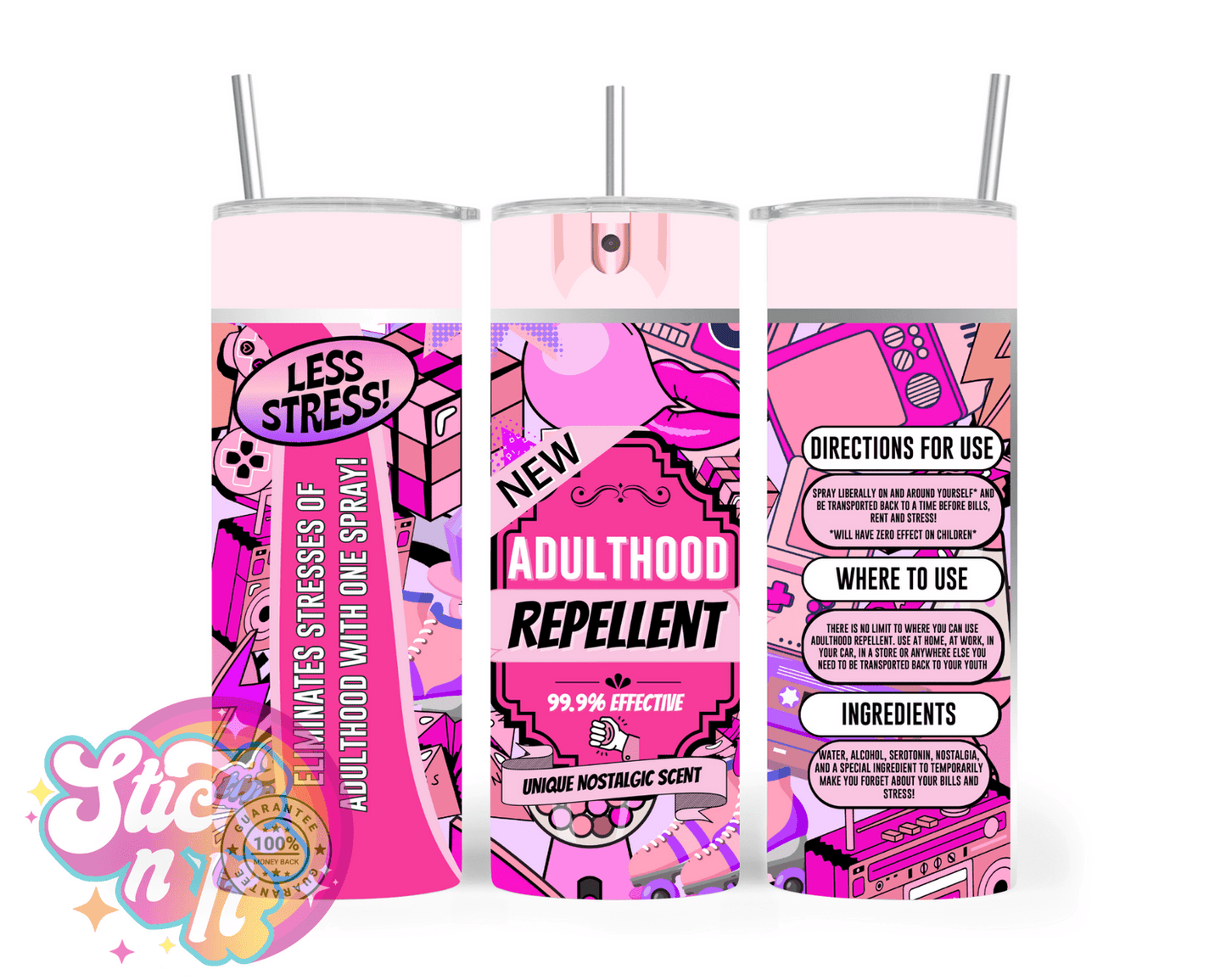 AEROSOL CAN REPELLENT INSULATED TUMBLERS - Stick N It