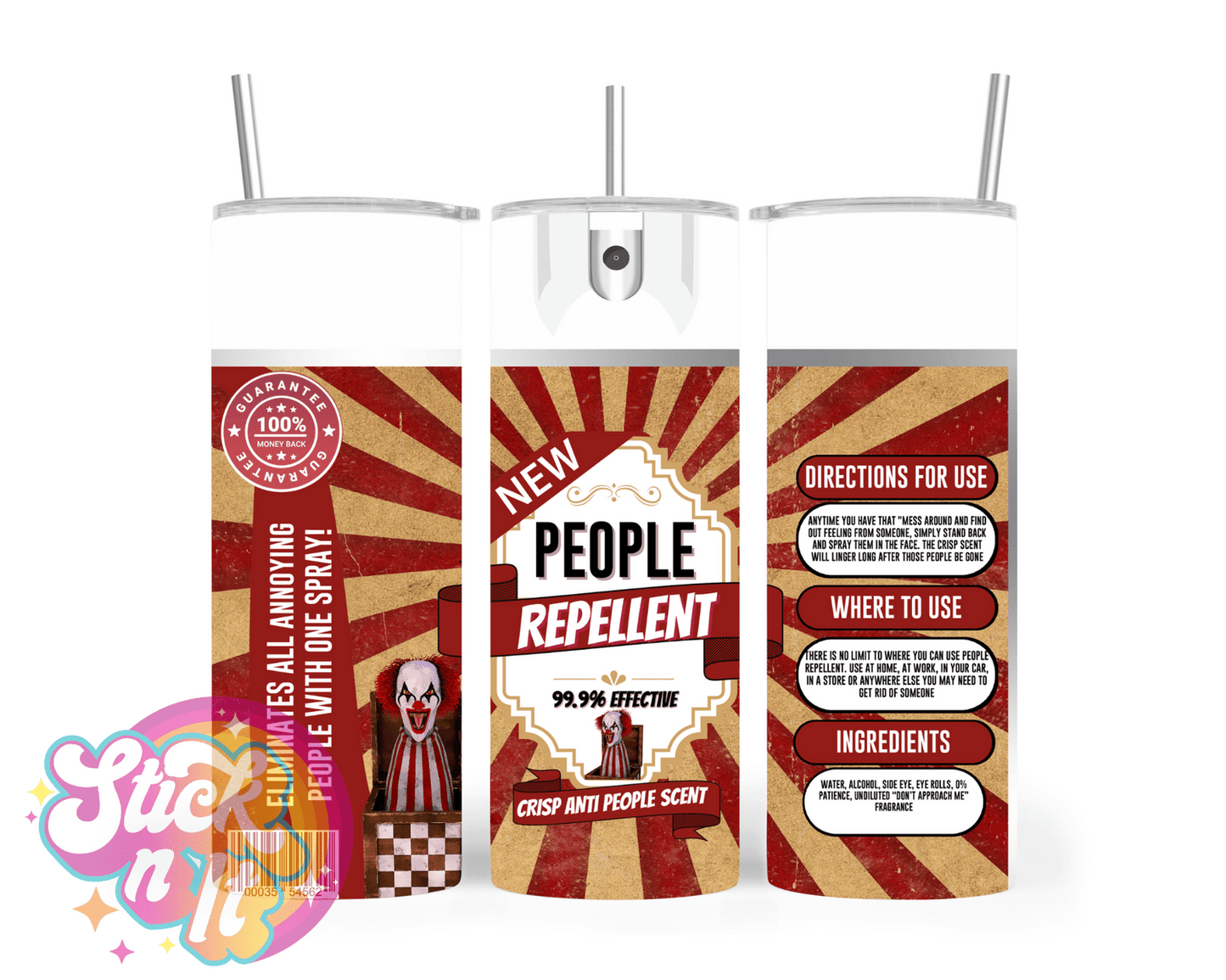 AEROSOL CAN REPELLENT INSULATED TUMBLERS - Stick N It